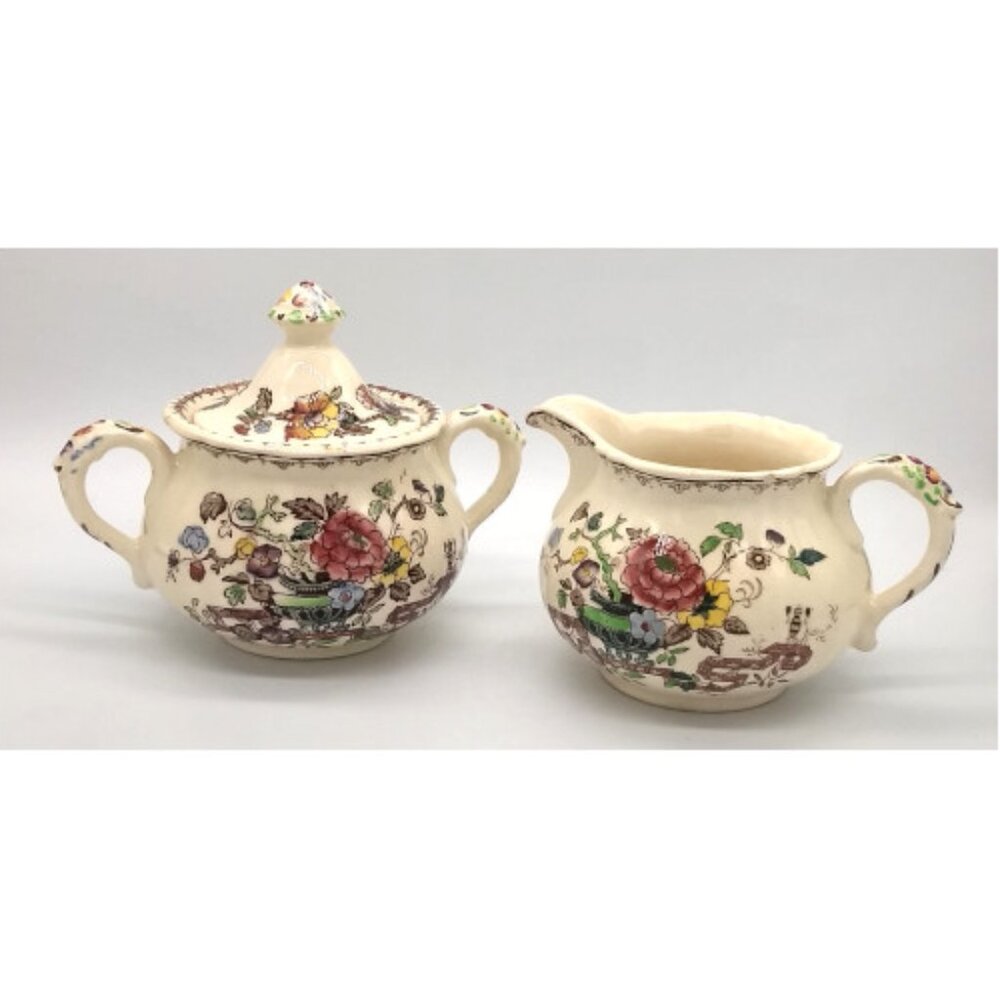 Mason's Ironstone Sugar & Creamer - Nabob